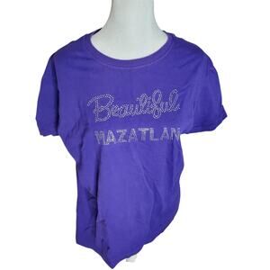 Beautiful Mazatlan Purple Shirt Womans Top Size XL